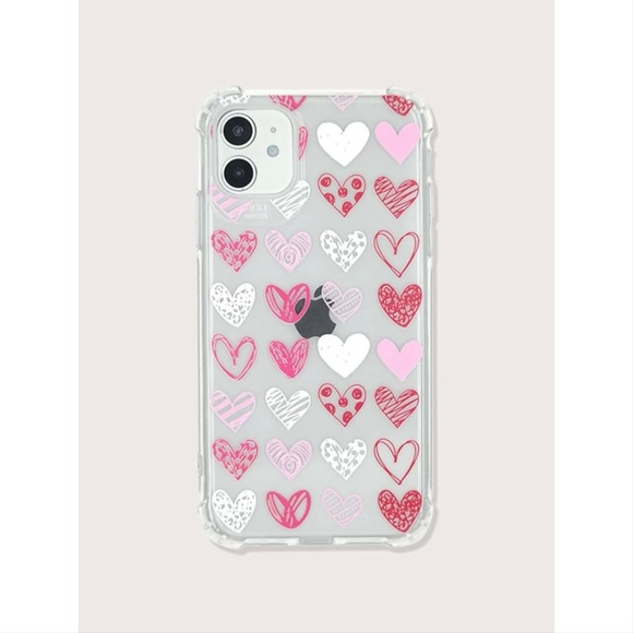 SHEIN Accessories - Valentines Hearts Clear iPhone 11 Pro Max Case ❤️